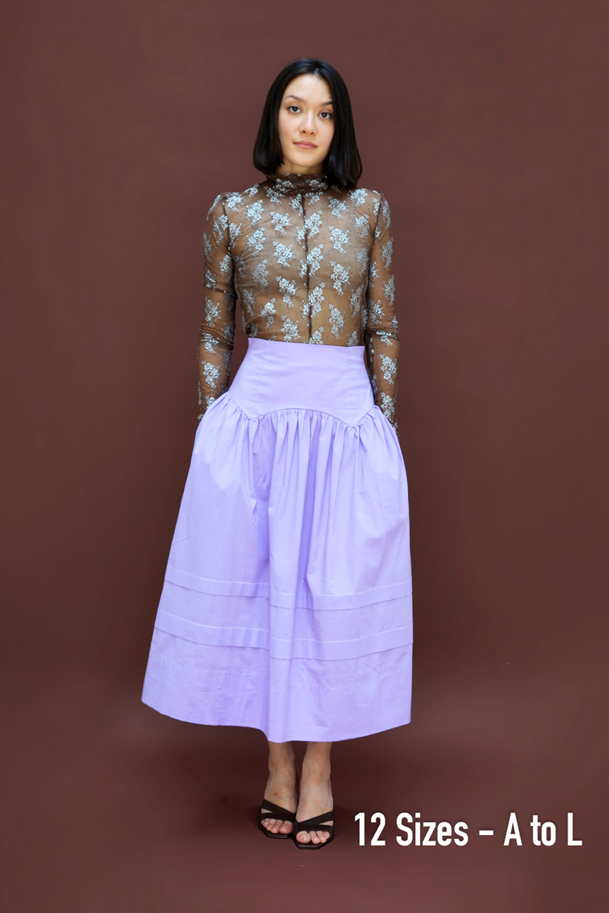 Basque Waist Gathered Skirt Amabel PDF Sewing Pattern