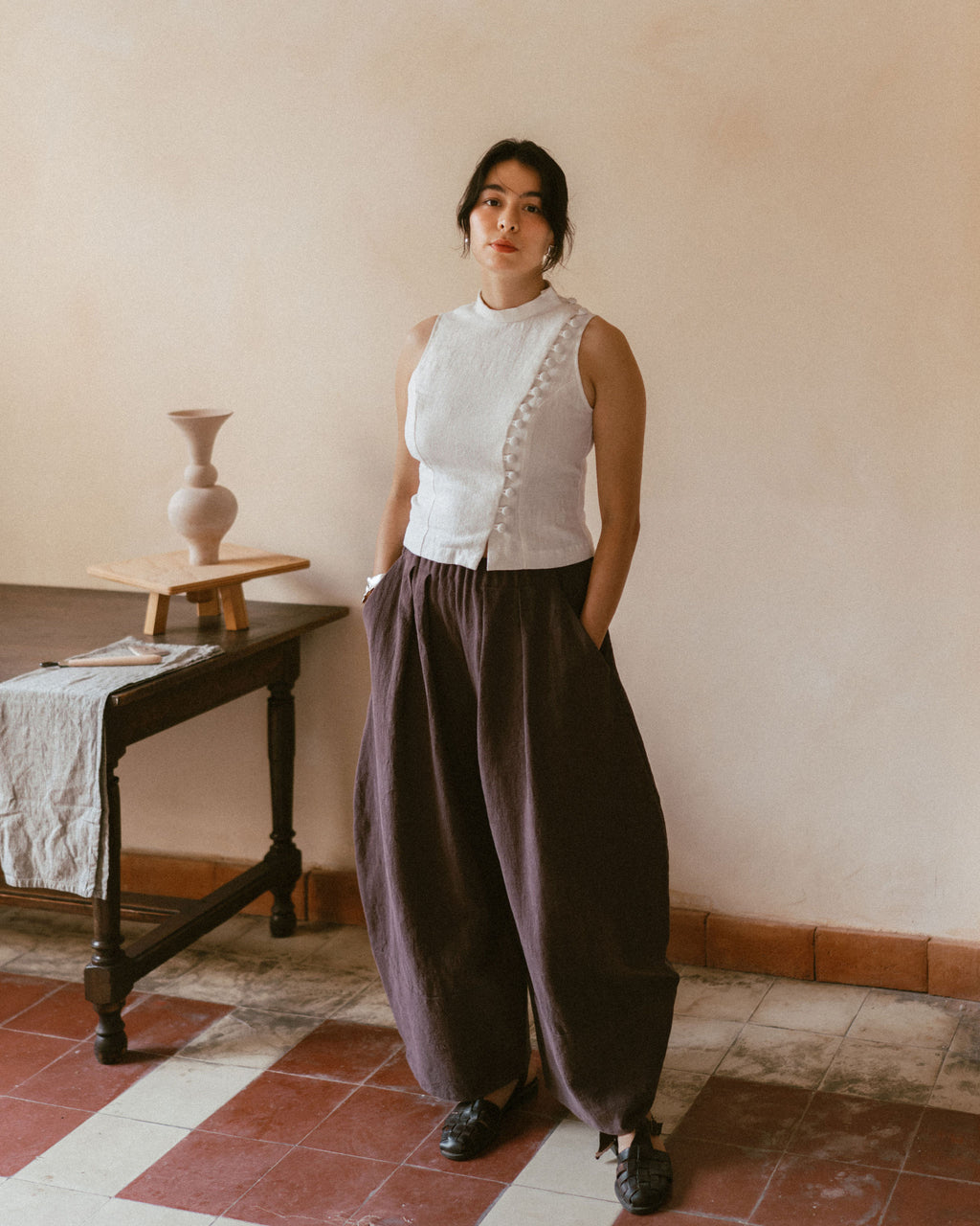 【DISCERNMENT】Bitter Color Sheme Stitching Balloon Pants Baggy pants sewing pattern pdf - Brindille & Twig