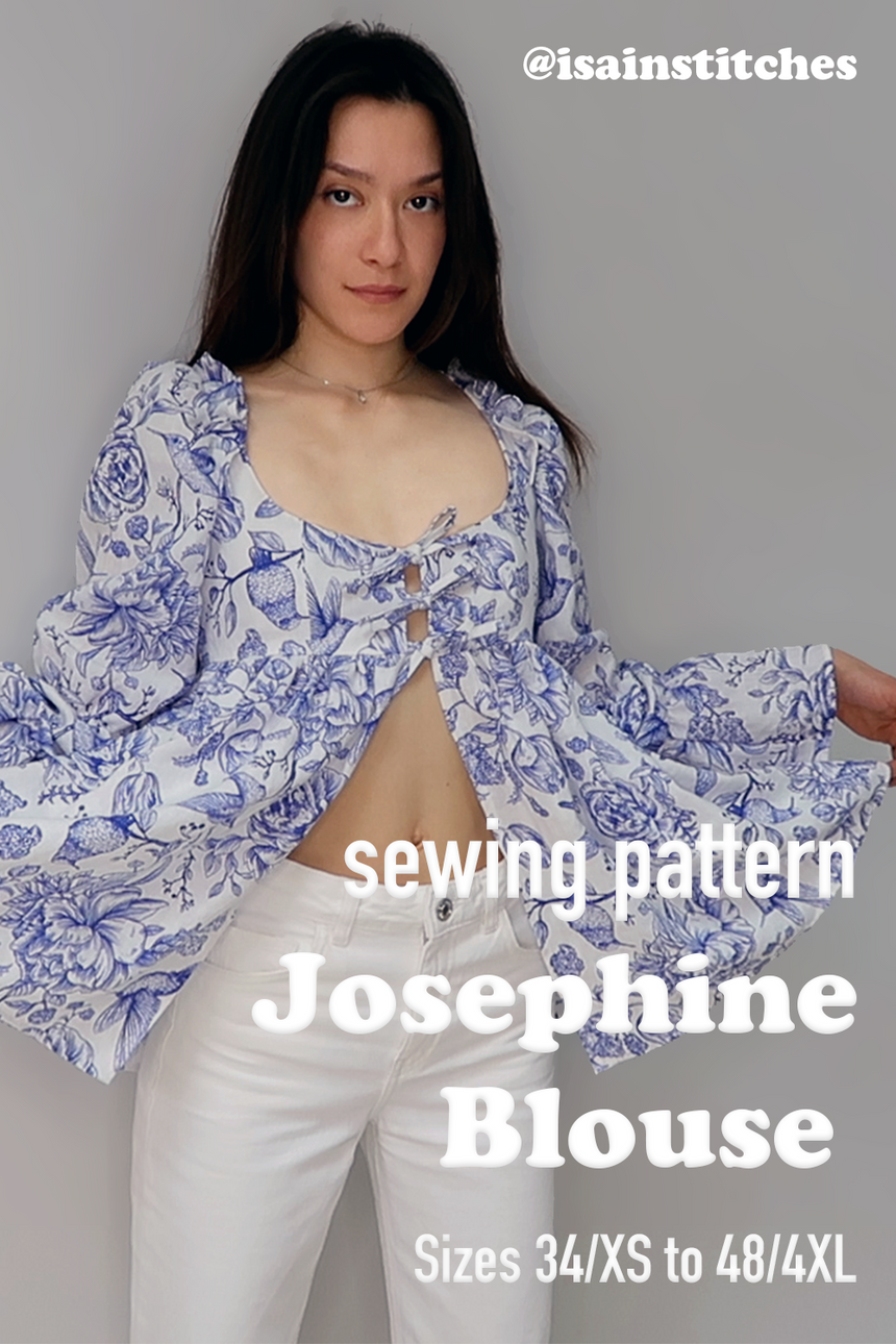 Josephine Ruffle + Puff Sleeves Blouse PDF Sewing Pattern