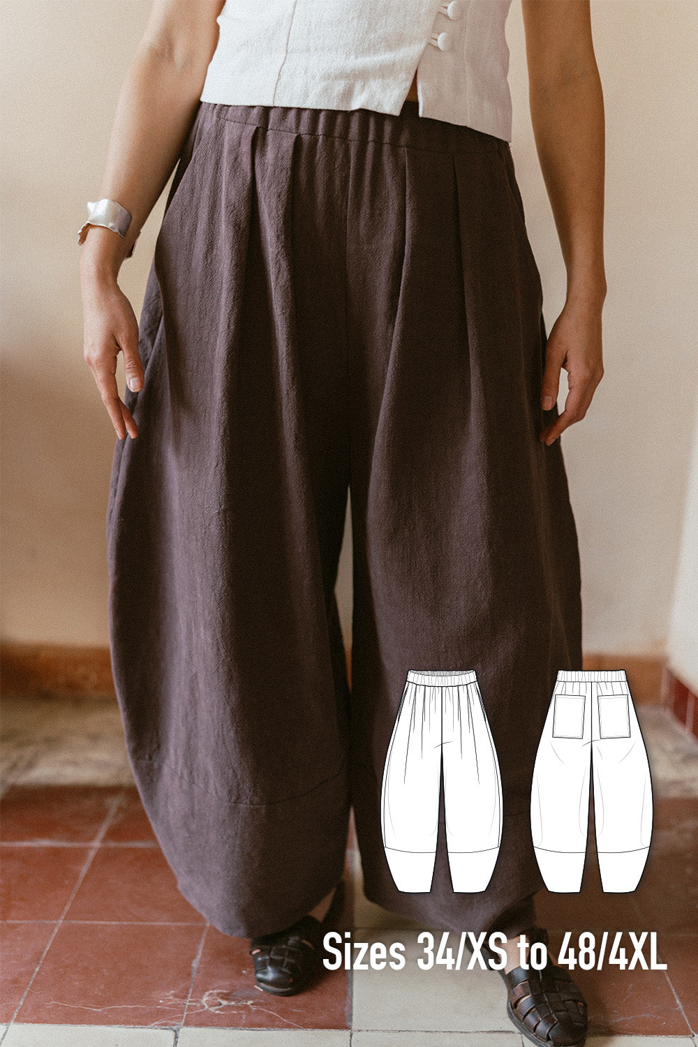 Balloon Legs Nikka Pants Women's Digital Sewing Pattern