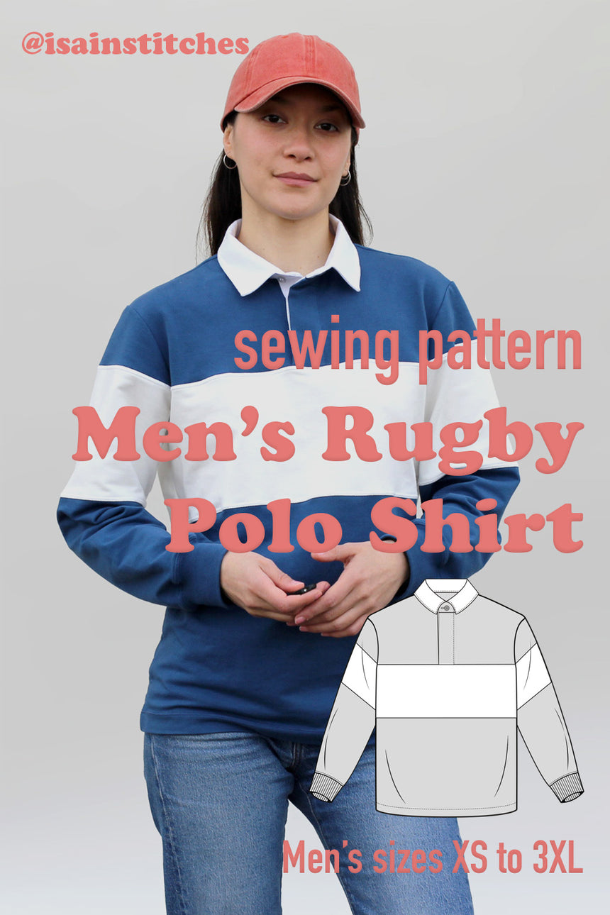 Ovali Men's Rugby Polo Shirt XS-3XL PDF Sewing Pattern