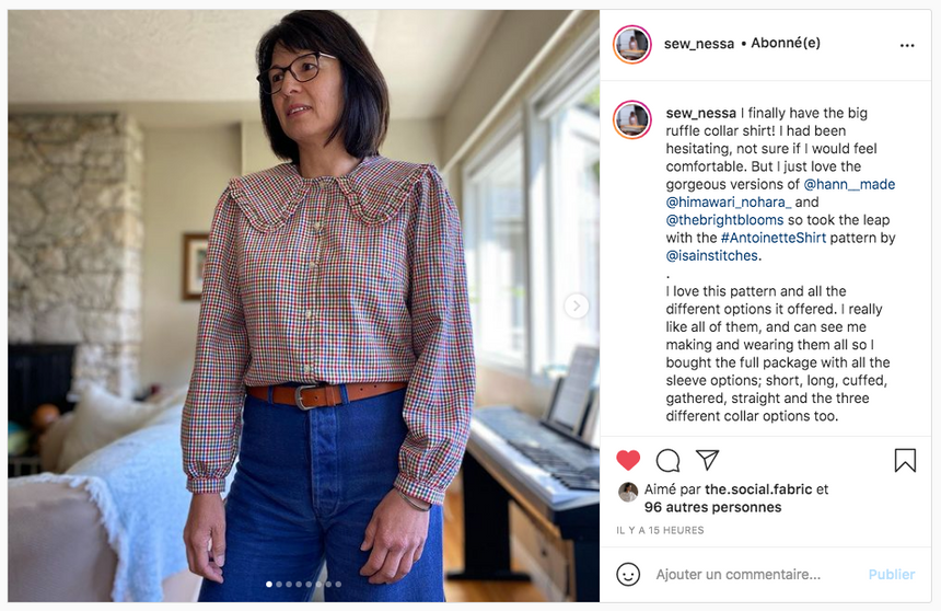 Big collar and puffy sleeves blouse #antoinetteshirt PDF Sewing Pattern