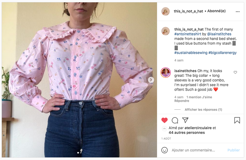 Big collar and puffy sleeves blouse #antoinetteshirt PDF Sewing Pattern