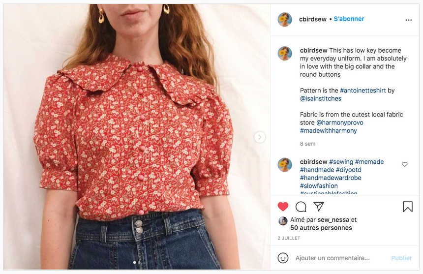 Big collar and puffy sleeves blouse #antoinetteshirt PDF Sewing Pattern