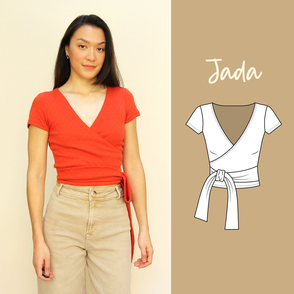 Jada Knit Wrap Top PDF Sewing Pattern – isa in stitches