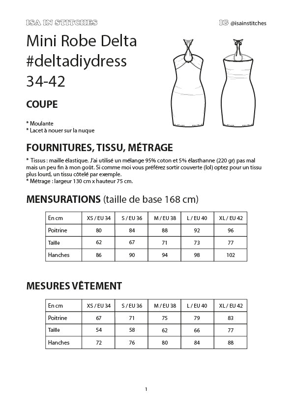 Halter Neck Bodycon Jersey Mini Dress #deltadiydress PDF Sewing Pattern