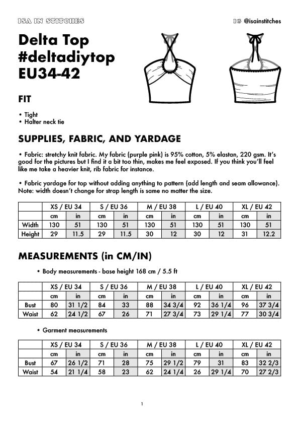 Halter Neck Jersey Top #deltadiytop PDF Sewing Pattern