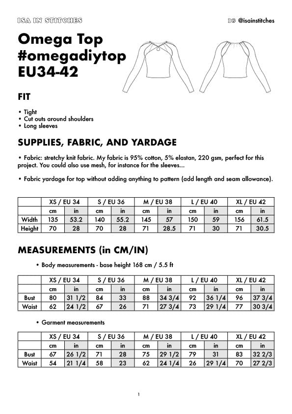 Architectural Cut Out Jersey Top #omegadiytop PDF Sewing Pattern