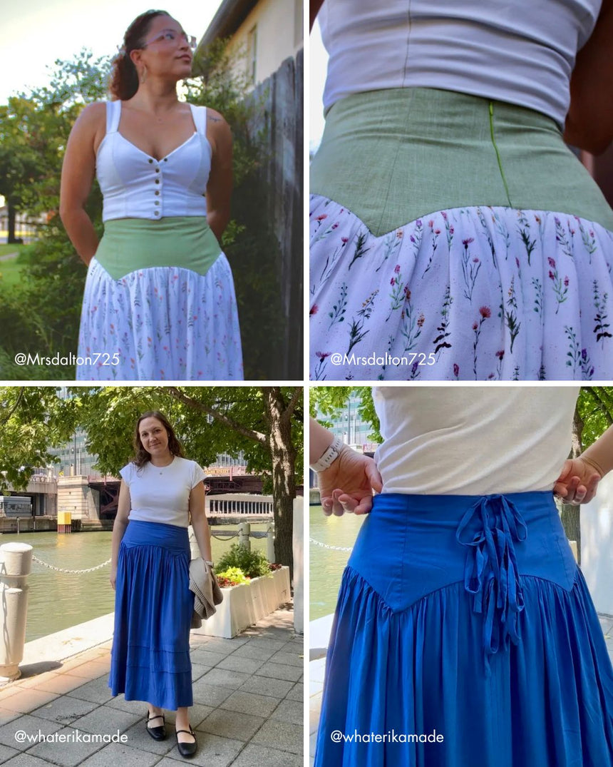 Basque Waist Gathered Skirt Amabel PDF Sewing Pattern