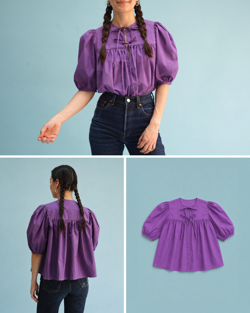 Puff Sleeve Ruffle Collar Blouse & dress Lenore PDF Sewing Pattern