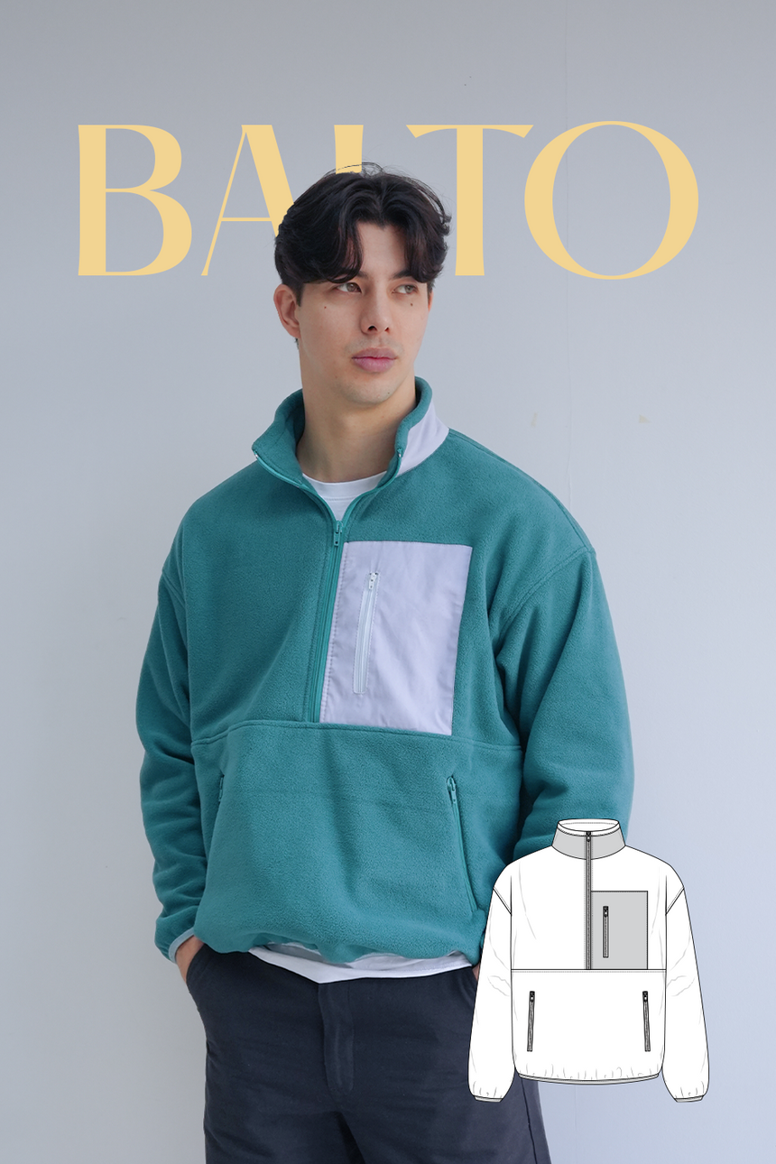 Quarter Zip Fleece Sweatshirt For Men BALTO PDF Sewing Pattern