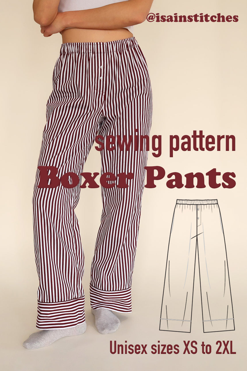 Unisex Boxer Pajama Pants XS-2XL #diyboxerpants PDF Sewing Pattern ...