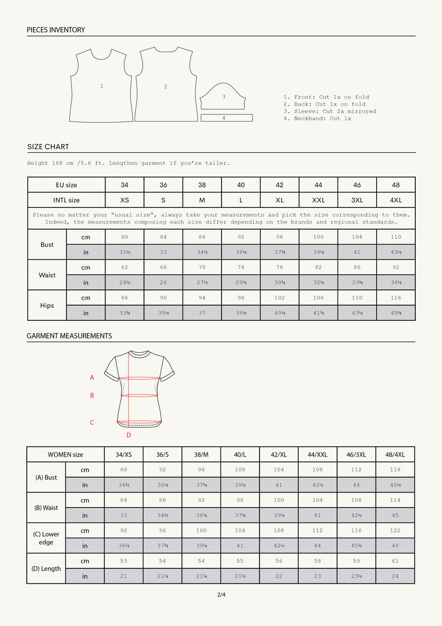 Easy Everyday T-shirt PDF Digital Sewing Pattern