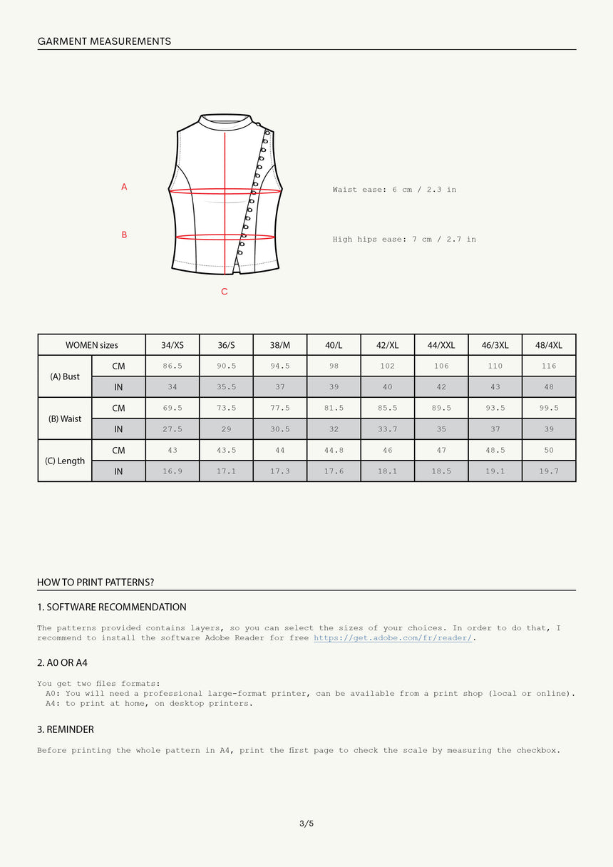 Asymmetrical Summer Top Mistral Women's Digital Sewing Pattern