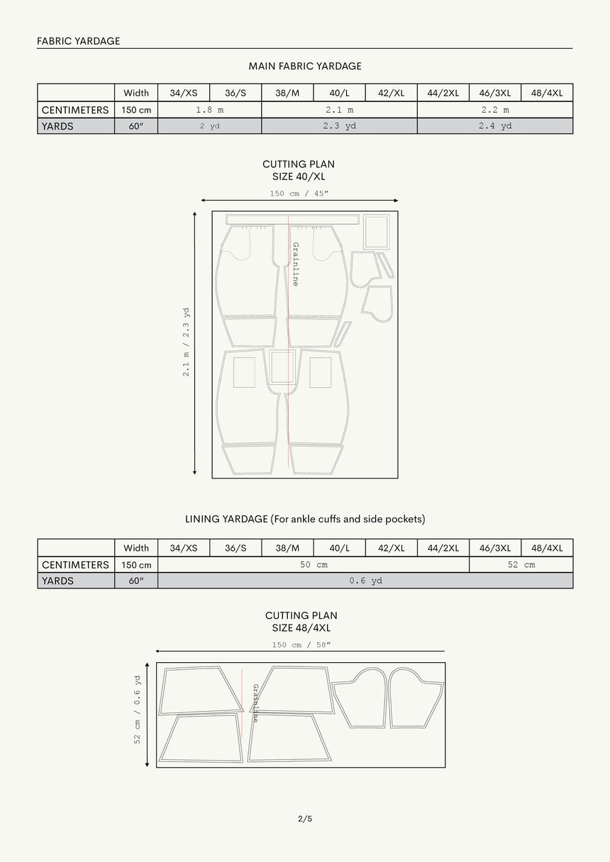 Balloon Legs Nikka Pants Women's Digital Sewing Pattern