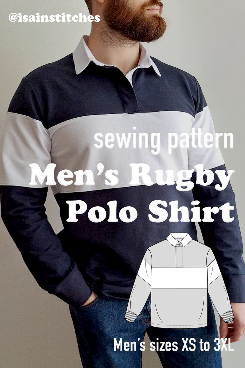 Ovali Men's Rugby Polo Shirt XS-3XL PDF Sewing Pattern