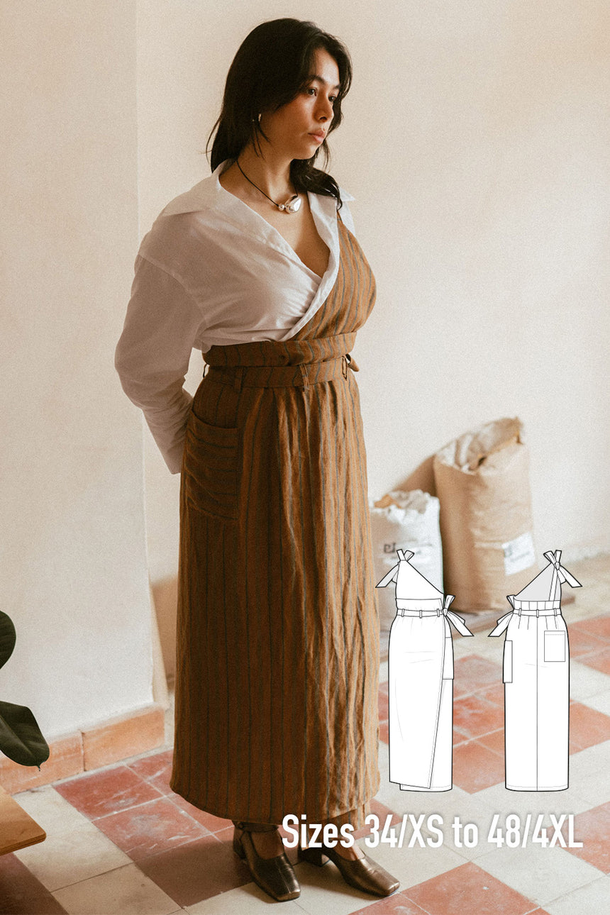 Apron Maxi Dress Torno women's PDF Sewing Pattern