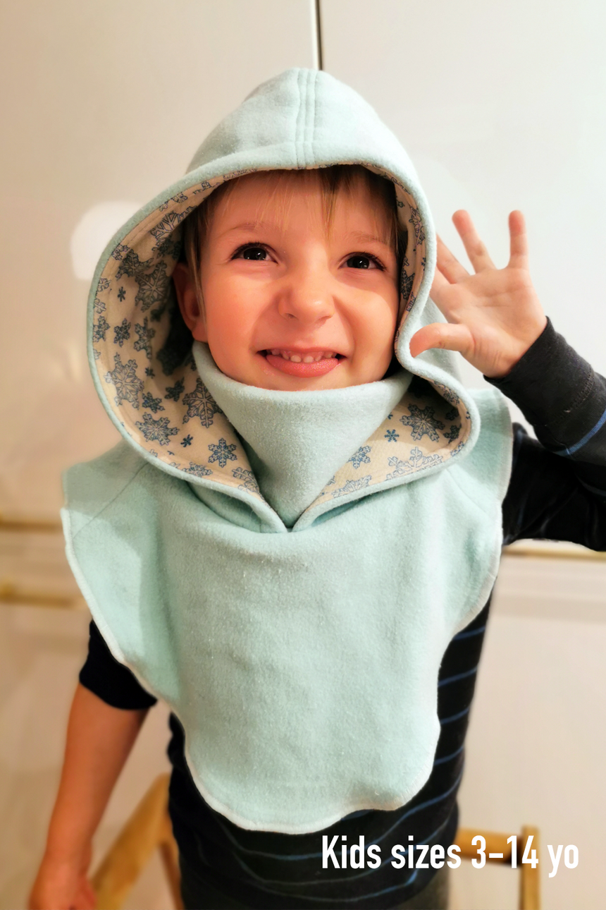 Comfort Hood Balaclava Kid sizes PDF sewing pattern