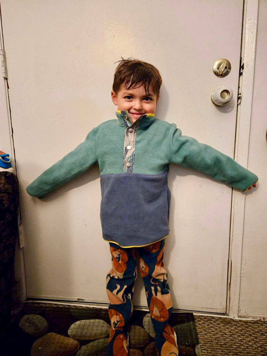 Half Snap Polar Fleece Sweatshirt for Boys 6-14 yo PDF Sewing Pattern