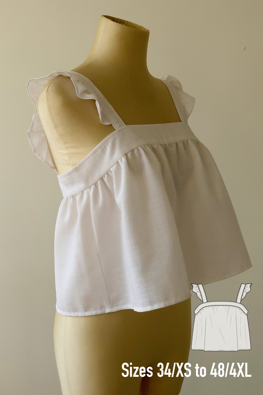 Slip On Lili Summer Top PDF Digital Sewing Pattern (English and French)