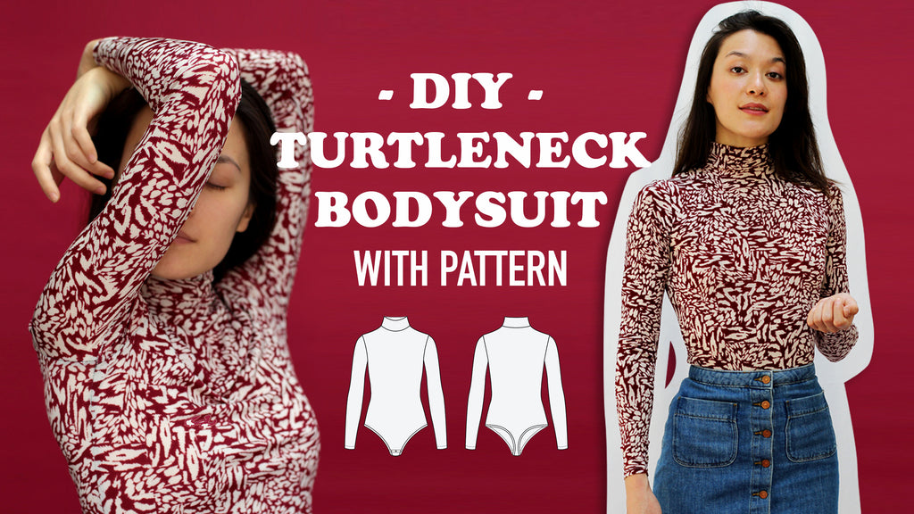 Turtleneck bodysuit #sukibodysuit PDF Sewing Pattern
