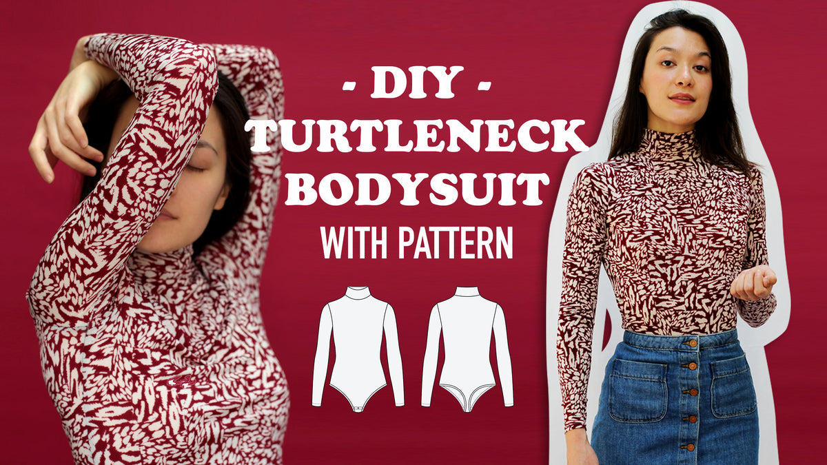Turtleneck bodysuit #sukibodysuit PDF Sewing Pattern