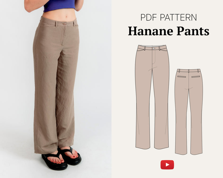 Slim Fit High Waisted Pants Doretta Digital Download PDF Sewing