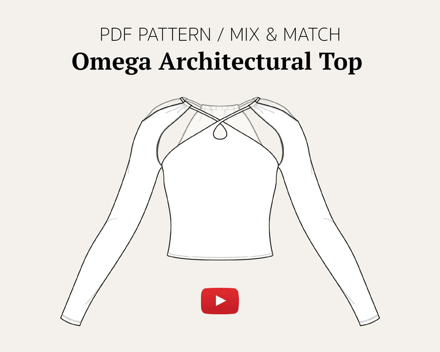 Architectural Cut Out Jersey Top #omegadiytop PDF Sewing Pattern
