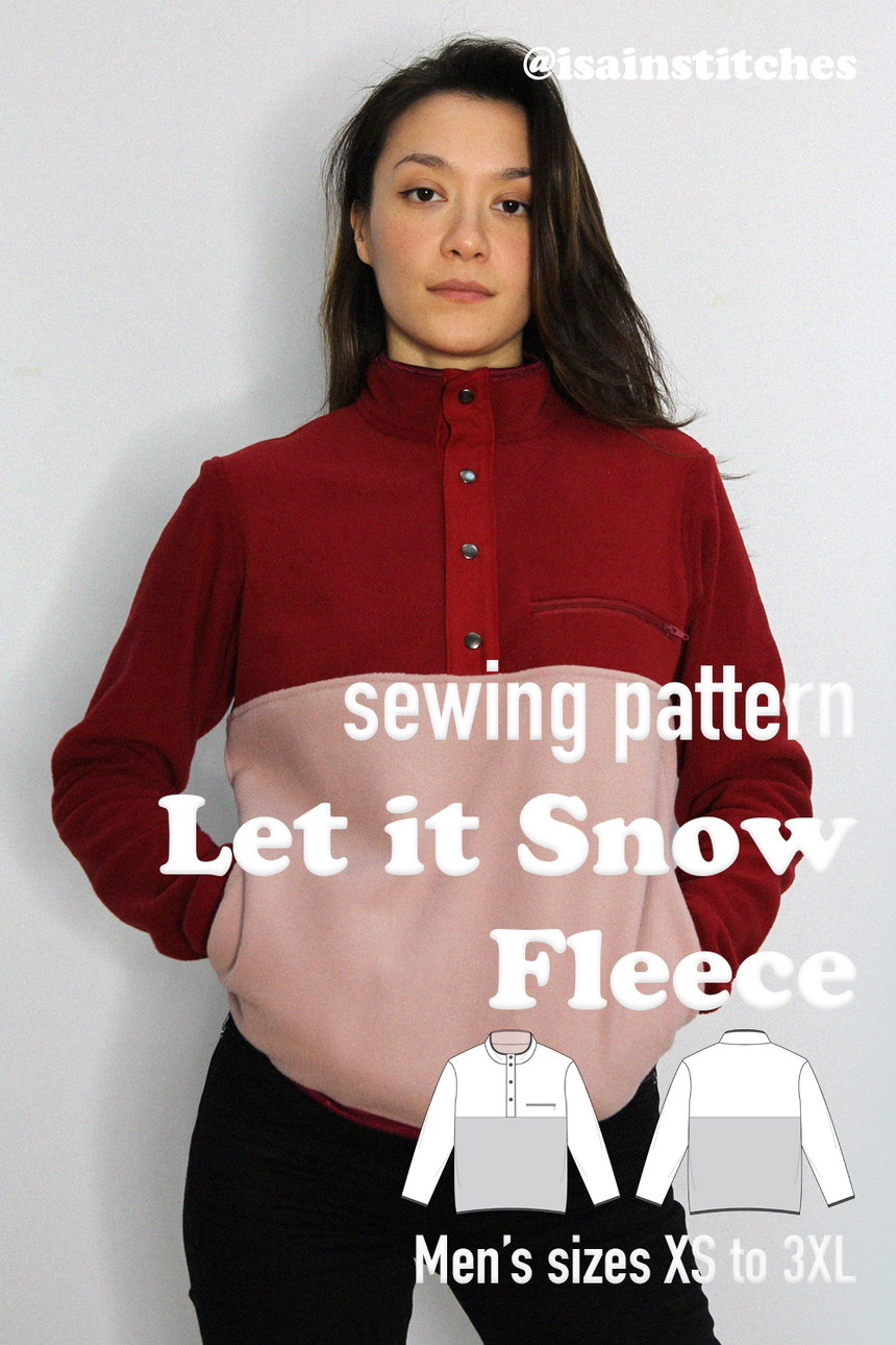 Half snap fleece sweatshirt for men #letitsnow PDF Sewing Pattern – isa in  stitches