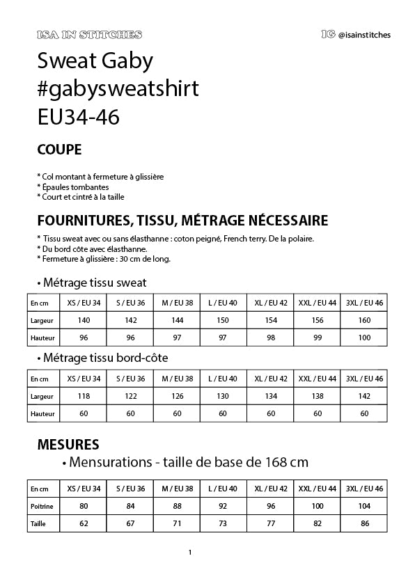 Zip cropped sweatshirt #gabysweatshirt PDF Sewing Pattern