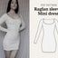 Raglan Sleeves Bodycon Jersey Mini Dress #thetadiydress PDF Sewing Pattern