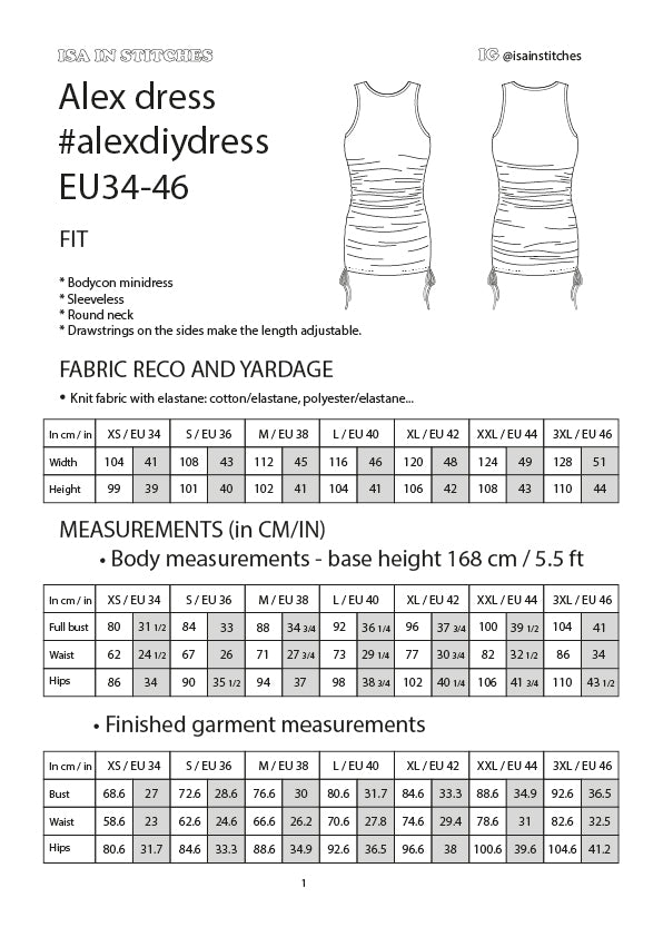 Bodycon drawstring mini dress #alexdiydress PDF Sewing Pattern