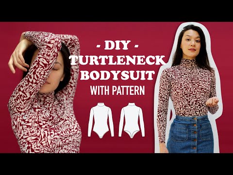Turtleneck bodysuit #sukibodysuit PDF Sewing Pattern